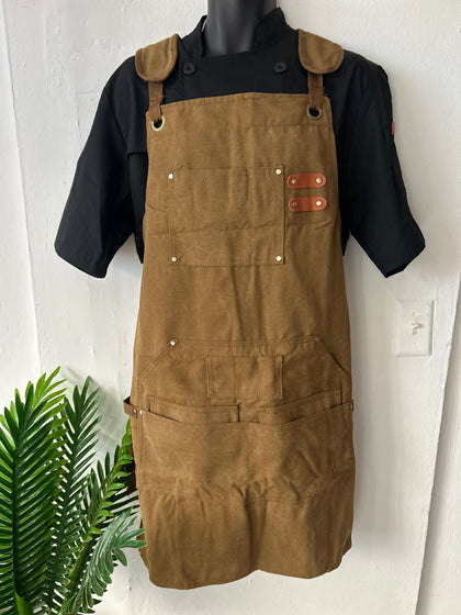 Delantar de mahon correas cruzadas en la espalda