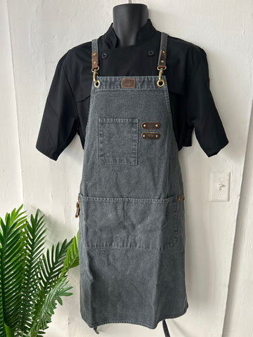 Delantar de mahon correas cruzadas en la espalda